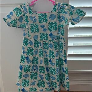 Mini Boden Sea Life Print Dress - Blue and Green